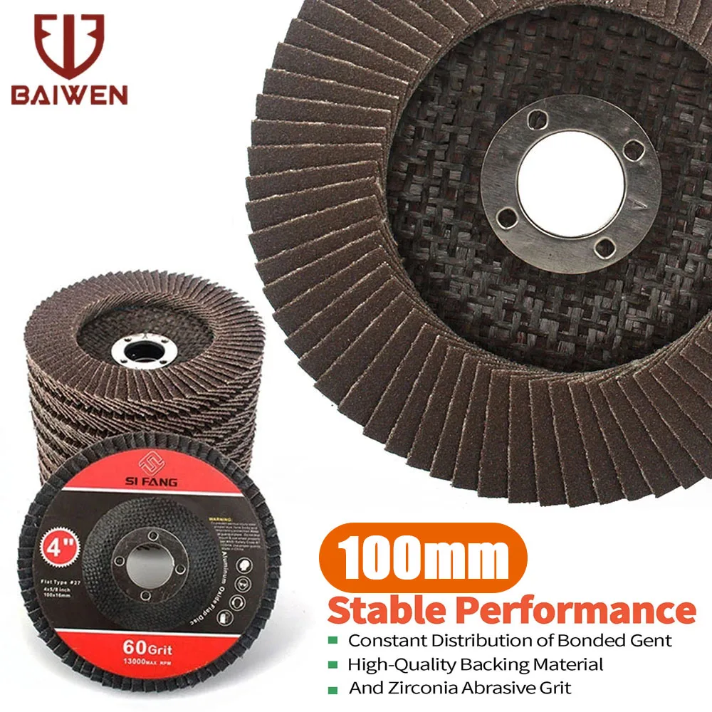 

2/5/10Pcs Grinding Wheels 100mm Flap Discs Angle Grinder Sanding Disc for Metal Plastic Wood Abrasive Tools 60-320 Grit