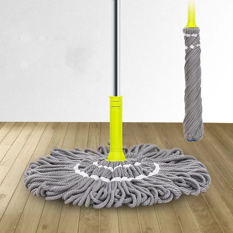 

Pure Cotton Self-twisting Water Mop Rotating Hand-free Washing Mop Must Be Locked Household Absorbent Mop Steel Rod Mop Mop Head
