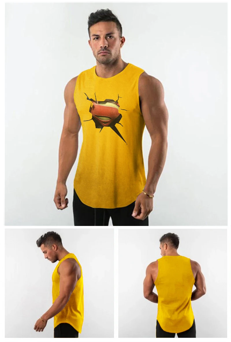 Спортивная одежда для тренировок сетчатый топ на бретелях мужчин фитнеса летняя