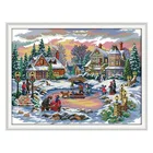 Зимний пейзаж счастливый Рождество Вышивка крестиком напечатанная ткань вышивка наборы 11CT 14CT сделай сам ручная работа рукоделие домашний декор живопись