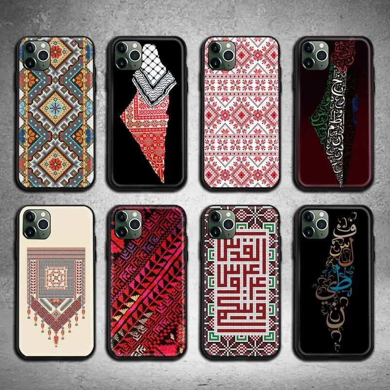 

Embroidered Map of Palestine Phone Case for iphone 12 pro max mini 11 pro XS MAX 8 7 6 6S Plus X 5S SE 2020 XR case