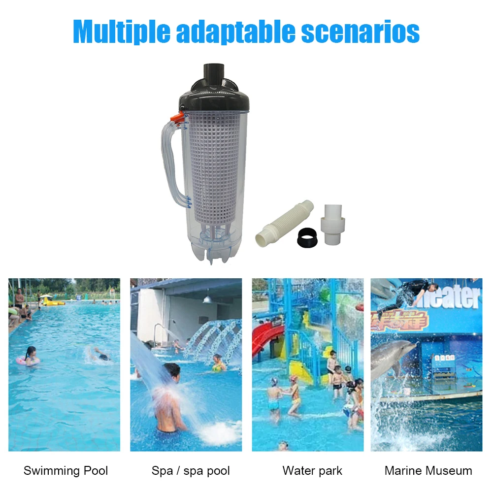 

Pool Leaf Canister Automatic Vacuum Suction Swimming Pool Cleaners With Mesh Basket With Filter Basket 24cm Hose Easy See