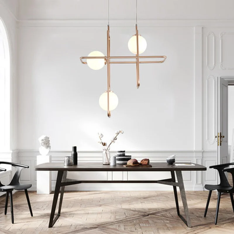 Подвесная люстра из матового стекла 50 см 3 светсветильник льника | Лампы и