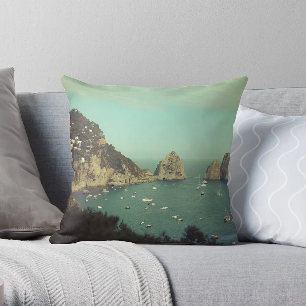 

Amalphi Coast, Capri, Italy 4 Throw Pillow Cushion Cover Polyester Throw Pillows Case On Sofa Home Living Room Car Seat Decor