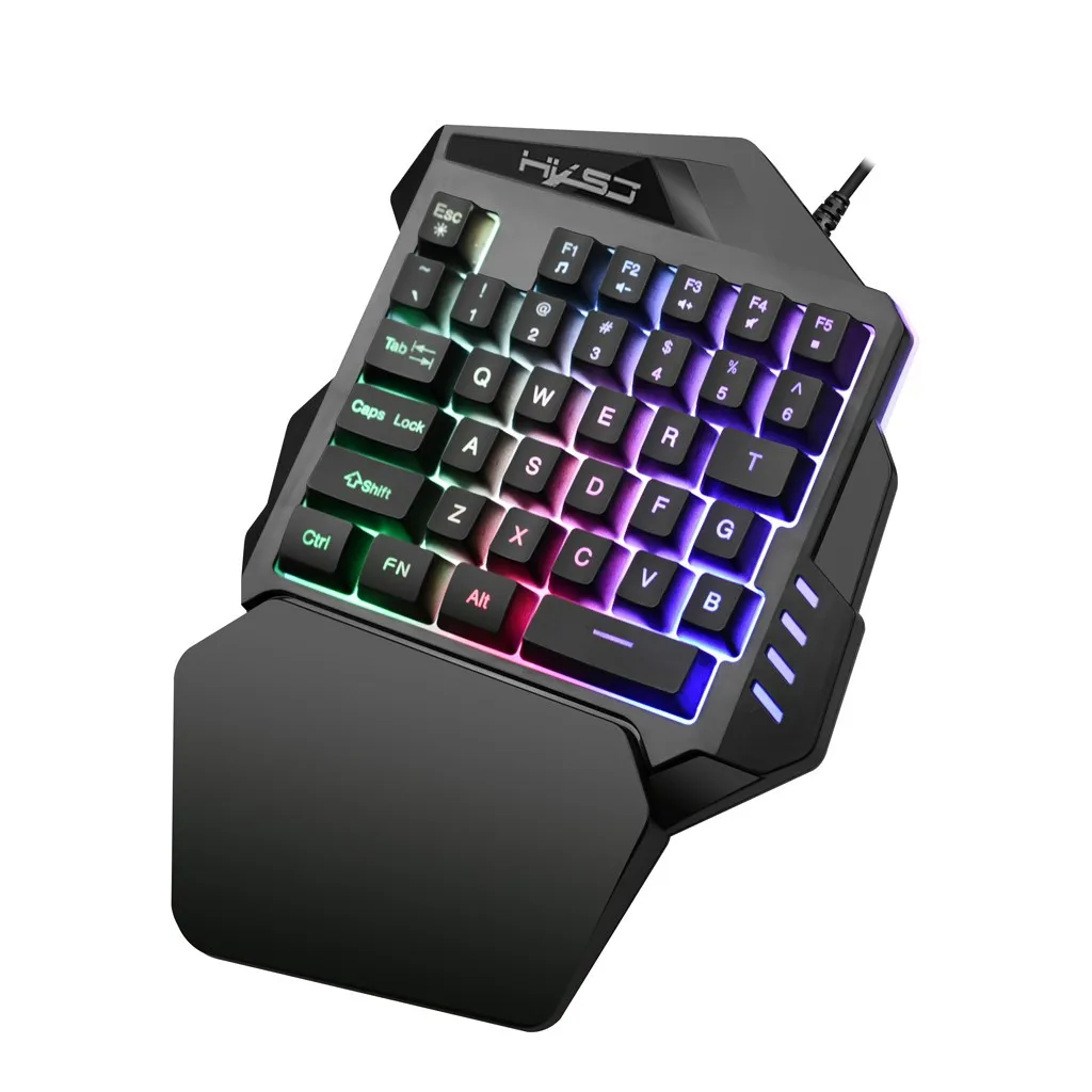 K13 Wired 35 Keys LED Backlit Usb Ergonomic Single Hand Keypad Gaming Keyboard With hand rest Professional gaming keyboard | Компьютеры и
