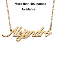 cursive initial letters name necklace for alejandro birthday party christmas new year graduation wedding valentine day gift