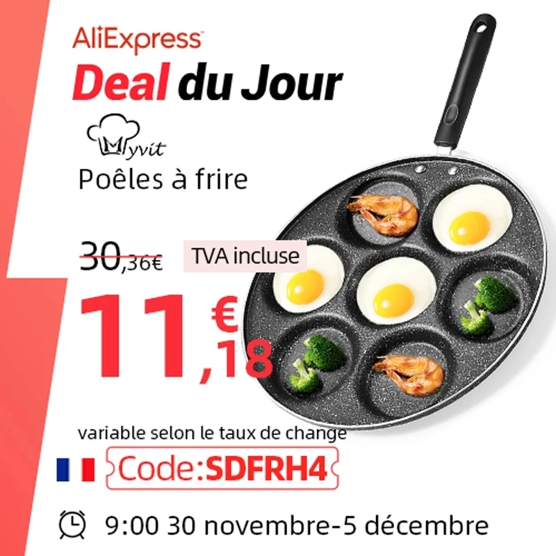 

4/7 Cups Pancakes Frying Pans Breakfast Egg Pan Durable Non-stick Pan holes Cooking Egg Ham Pans Pancak Maker Pan Cookware