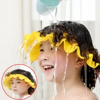 baby shower cap kids bath visor hat protect eyes ears hair wash shield for children adjustable silicone waterproof shampoo cap