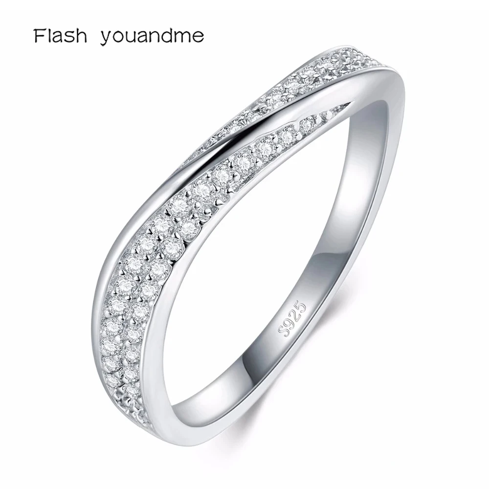 

Solid s925 Sterling Silver Rings Irregular New Fashion Stackable Finger Ring Clear CZ Party Jewelry For Women Luxury Gift Anel
