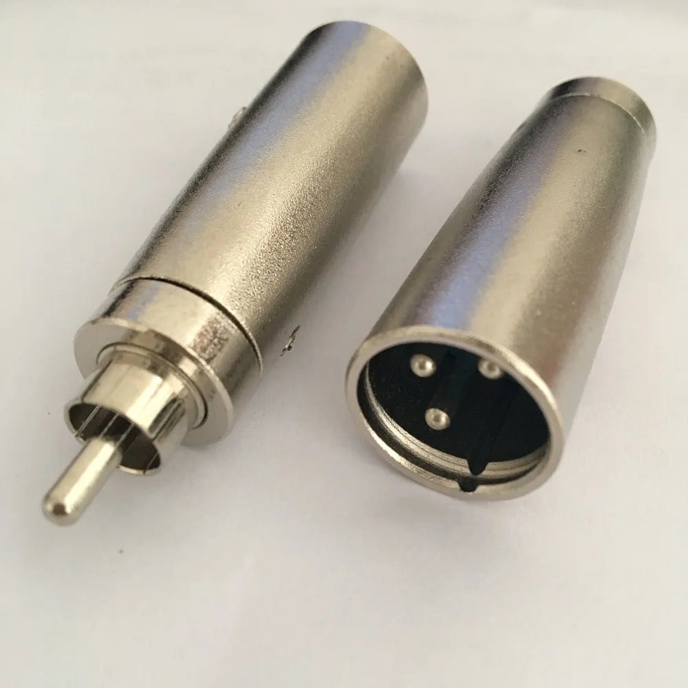 10 шт./упак. никелированный XLR 3 PIN штекер RCA мужской аудио сетевой переходник для