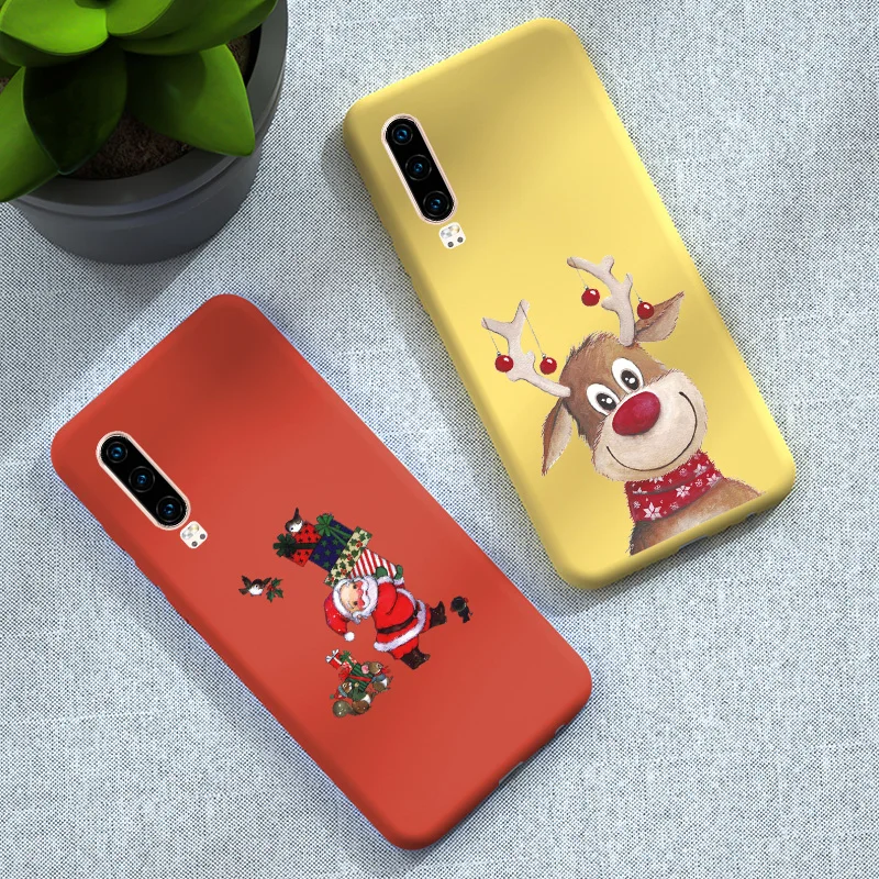 Рождественский силиконовый чехол для Huawei P30 PRO P20 Lite P10 P9 P Smart Plus 2019 матовый