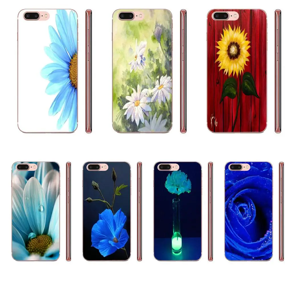 ТПУ крутой лучший для Xiaomi Redmi Mi 4 7A 9T K20 CC9 CC9e Note 7 8 9 Y3 SE Pro Prime Go Play Water Blue Daisy On