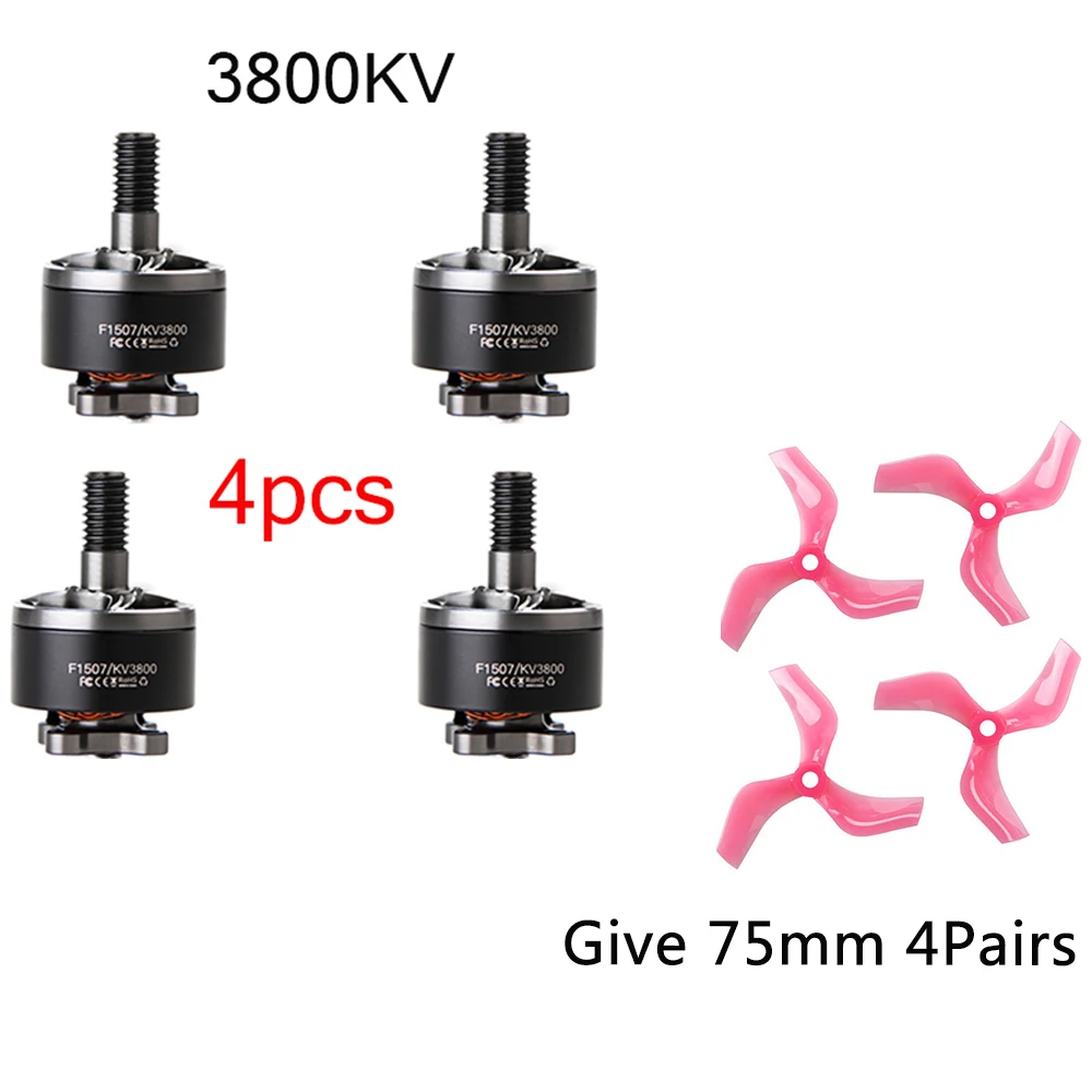 4 шт Т-Мотор F1507 1507 2700KV 3-6S/3800KV 3-4S мотор дает пары Gemfan 75 мм Пропеллер (4 CW + CCW) | Игрушки