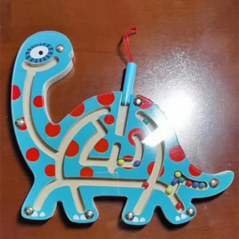 

maze magnetic puzzle game Children Educational Montessori Toys Handwriting Pen Push Beads Small Animals Labyrinth Track Toys