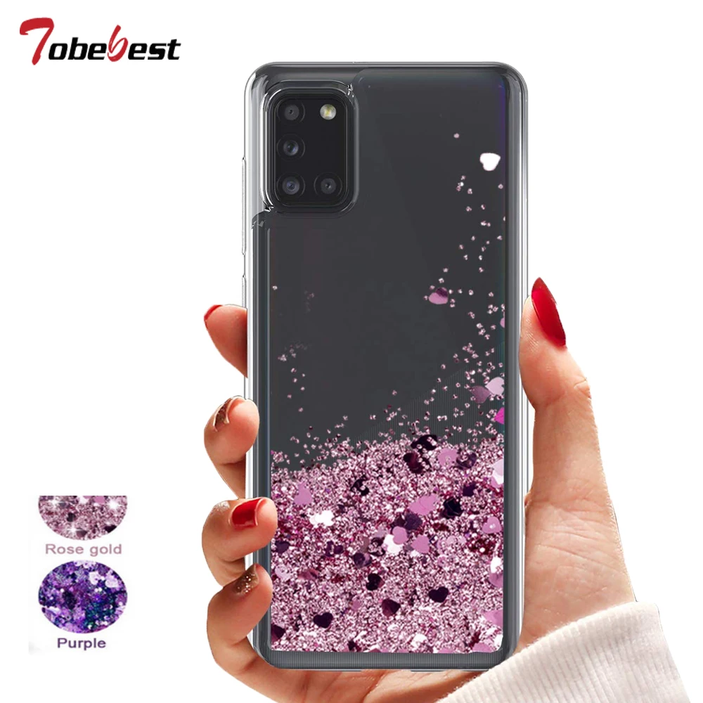 A31 Блестящий Жидкий чехол для Samsung Galaxy силиконовый Чехлы динамический qiccksand Star Love