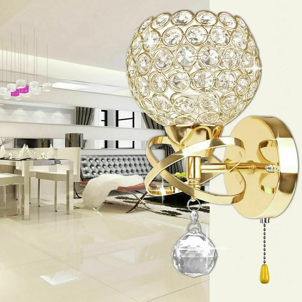 

vintage loft crystal luminaria bed wall lamp crystal iron living room bedside bedroom lamp wall lights for home wall lamp