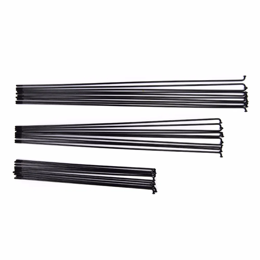 

10Pcs Mountain / Road Bike Steel 14G Spokes Black Colour High Strength Bicycle Spokes 170mm-255mm With 12 Mm Copper Cap