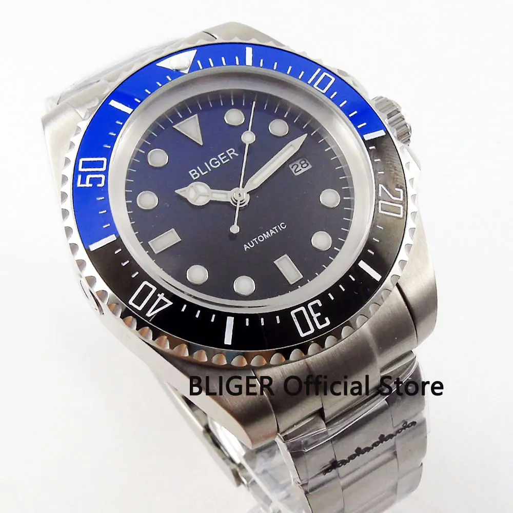 Часы наручные BLIGER мужские с градиентным циферблатом керамические однотонные