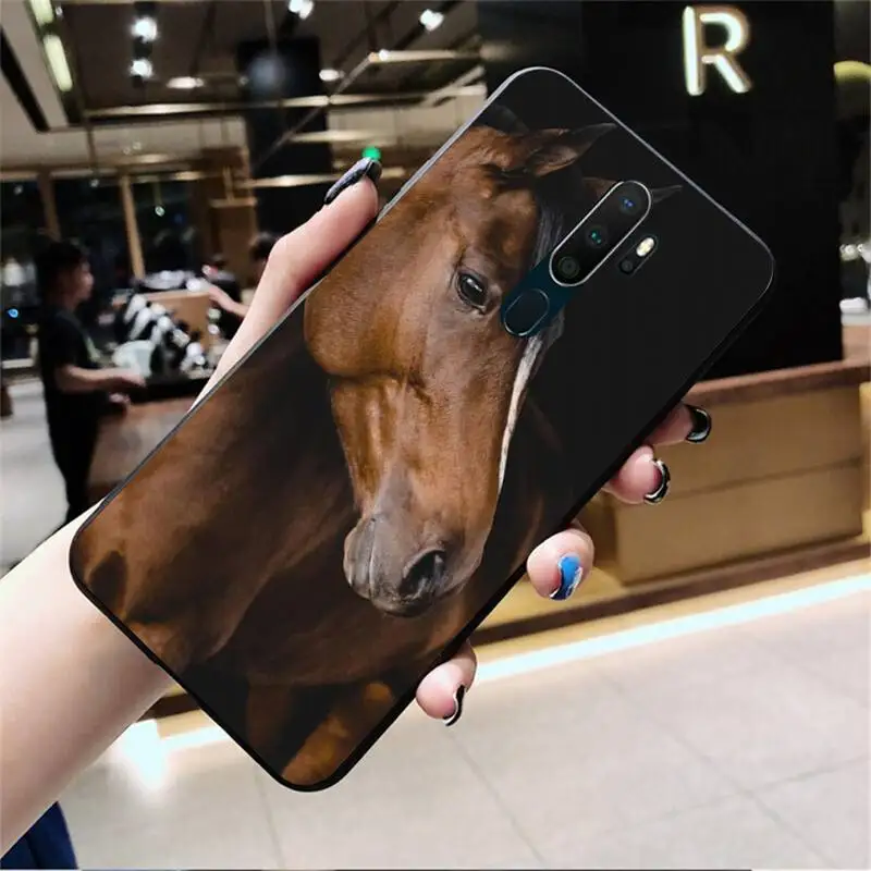 YJZFDYRM лошадь уход за кожей лица крашеный чехол для телефона Oppo A5 A9 2020 A5S Reno2 z Renoace 3pro
