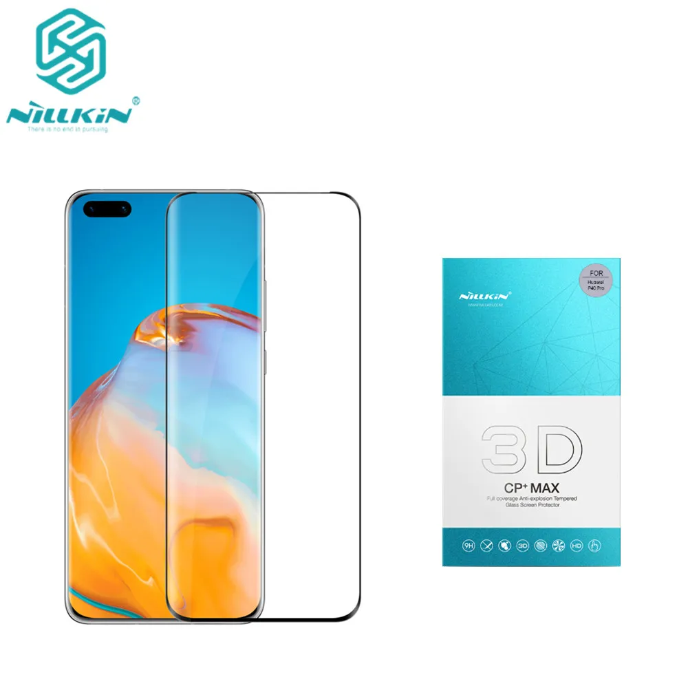 Защитное стекло nillkin 3D CP + 9H для Huawei P40 Pro закаленное изогнутое с задней