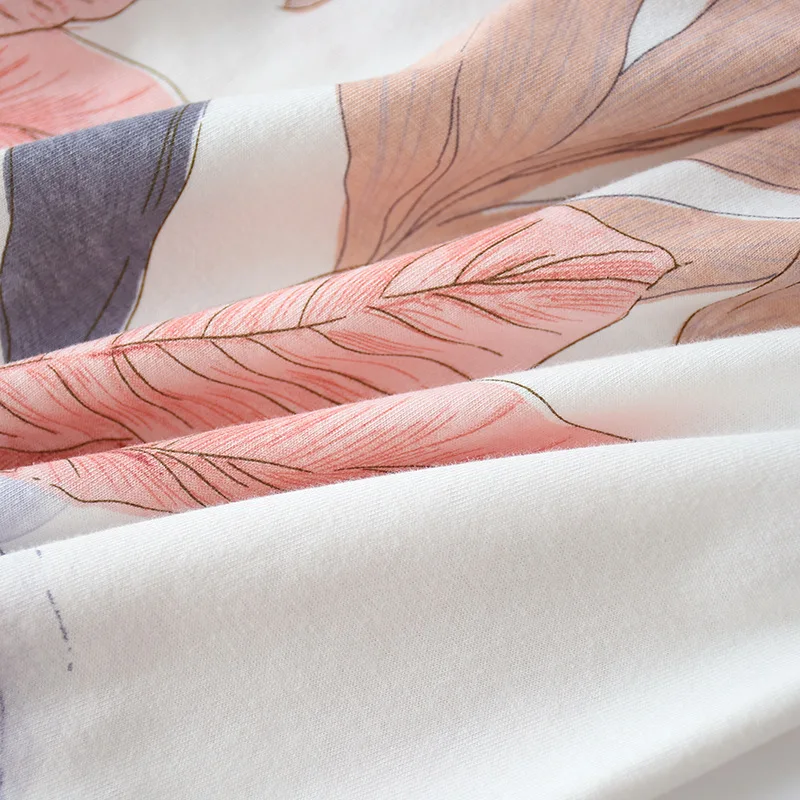 Autumn New Ladies Pajamas Set Floral Print Full Cotton Fresh Style Sleepwear Set Women Turn-down Collar Female Casual Homewear