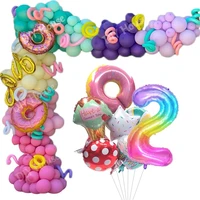1set donut candy theme balloons candy bar ice cream balloons for baby shower kids birthday decorations kids donut party supplies