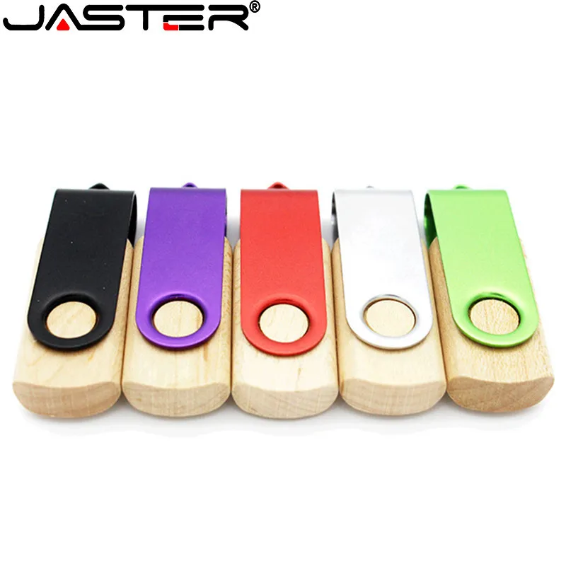 JASTER USB 2 0 usb флеш накопитель с бамбуковым зажимом на заказ 4 ГБ 16 32 64 свадебные