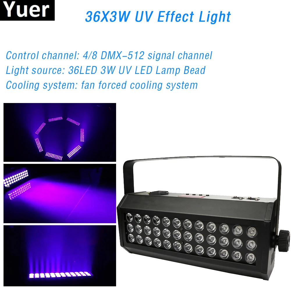 

36X3W LED UV Strobe Light DMX 512 Sound Control Horse Racing Mode DJ Disco Stage Effect Lighting Party Club Bar Wash Par Light