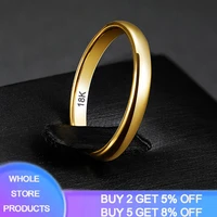 stylish 18 k gold gloss ring for women and men simple stainless steel geometric punk finger ring anniversary party gift new r050