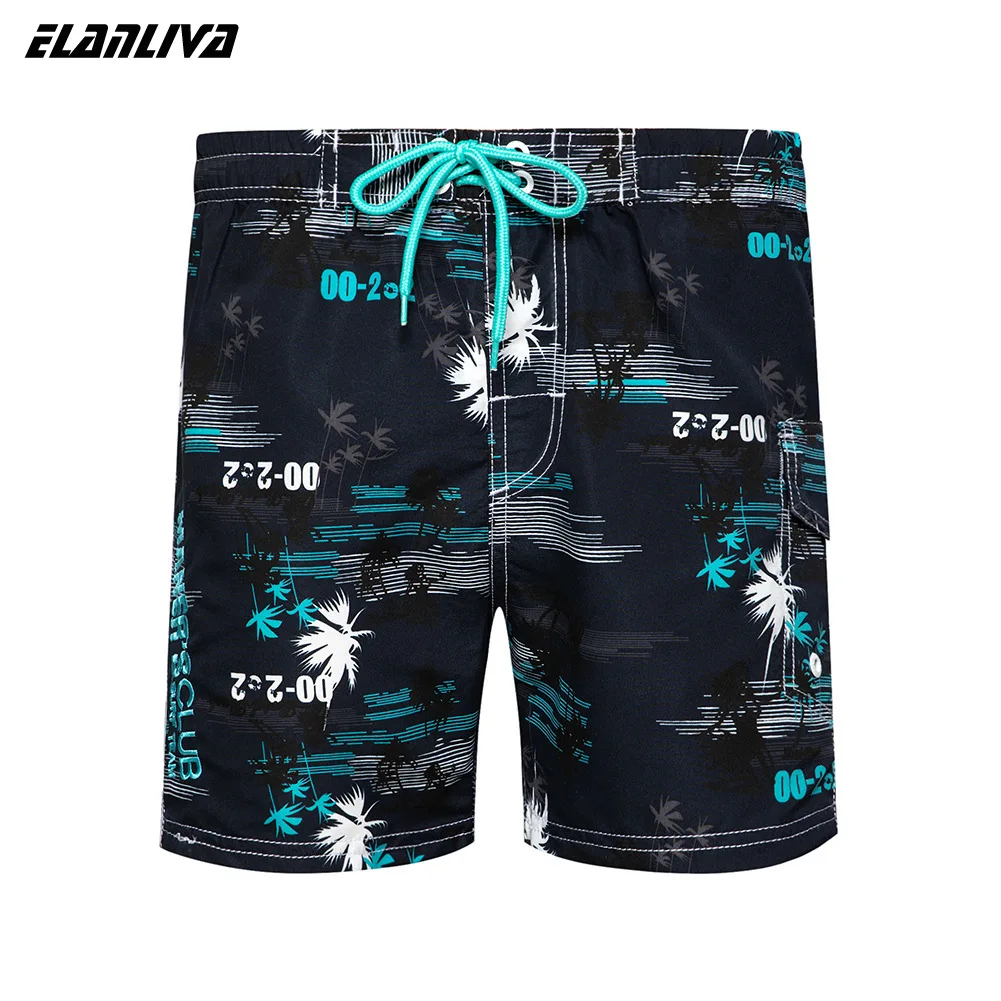 Летние цифровые Пляжные штаны с рисунком быстросохнущие пятиконечные плавки