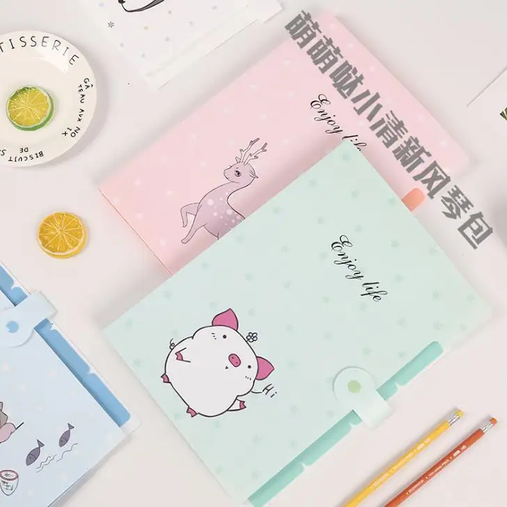 1 шт. Kawaii A4 животное Пингвин жираф Свинья бумажная папка для документов Сумки Канцелярские прочные портфели органайзер для файлов, папок