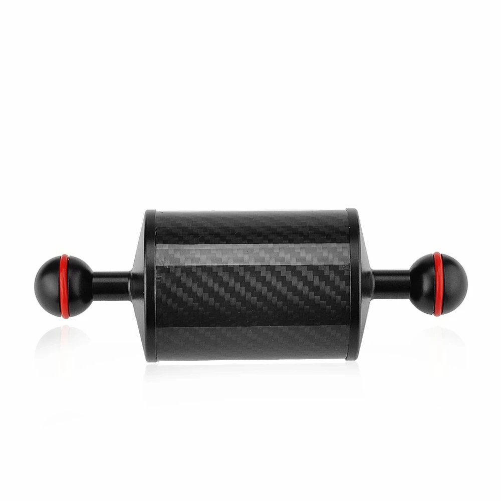 

2PCS D60mm Carbon Fiber Underwater Float Double Ball Arm for Connecting Diving Tray Housing Video Light/Strobe Buoyancy Mount