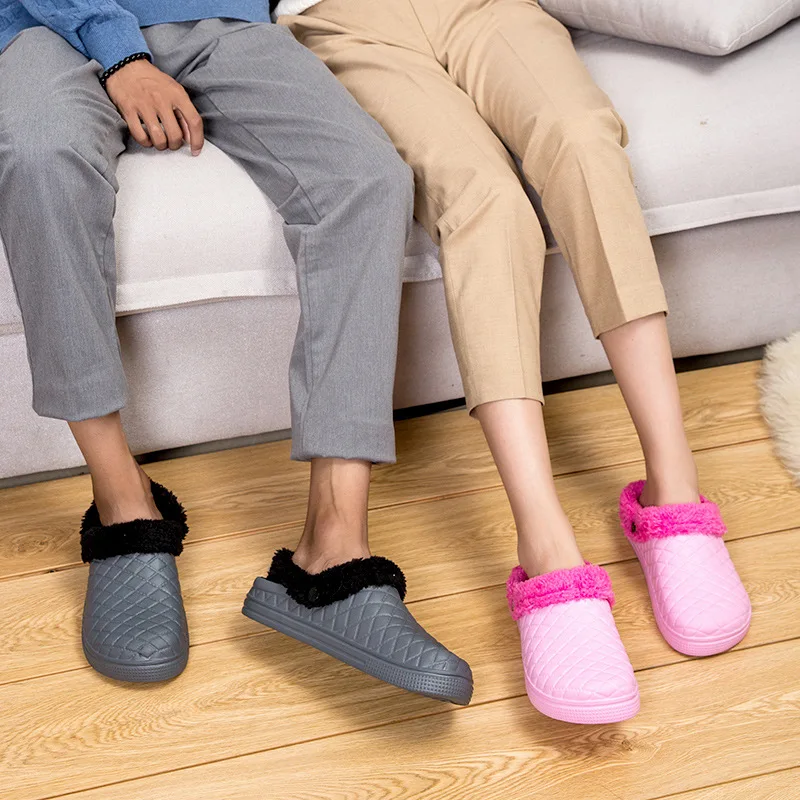 Теплые домашние тапочки Зимняя обувь для женщин комнатные отельные влюбленных