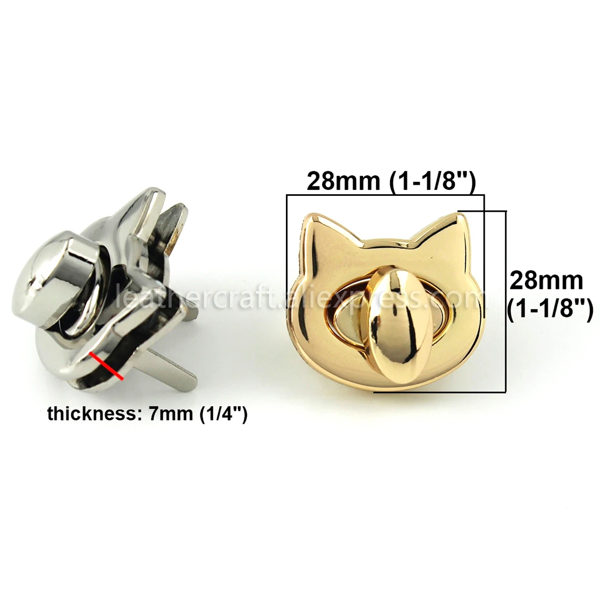 1 шт. металлическая милая сумка в виде кота с поворотным замком|Пряжки и крючки| |