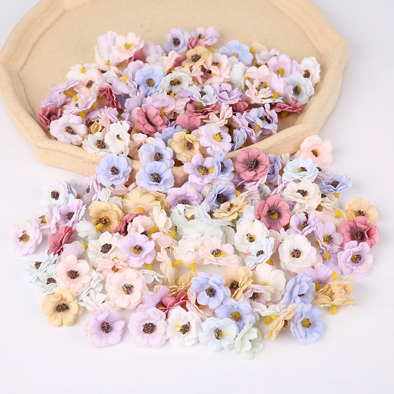 

30Pcs 3cm Multicolor Daisy Flower Heads Mini Silk Artificial Flowers for Wedding Home Decoration Christmas Wreath Scrapbooking