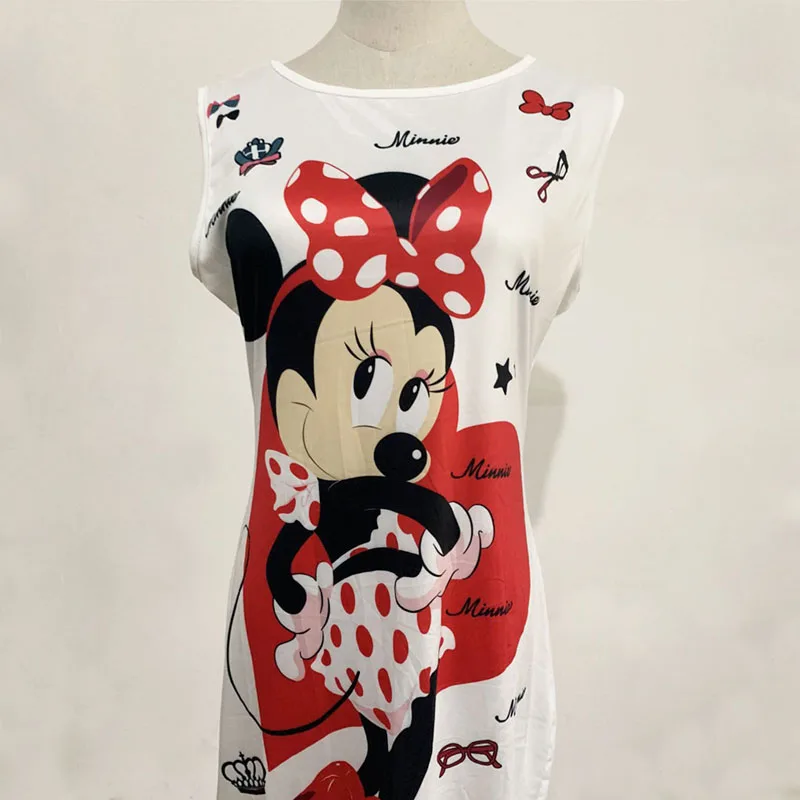 Женское платье карандаш без рукавов Disney Minnie Mickey Mouse летнее сексуальное