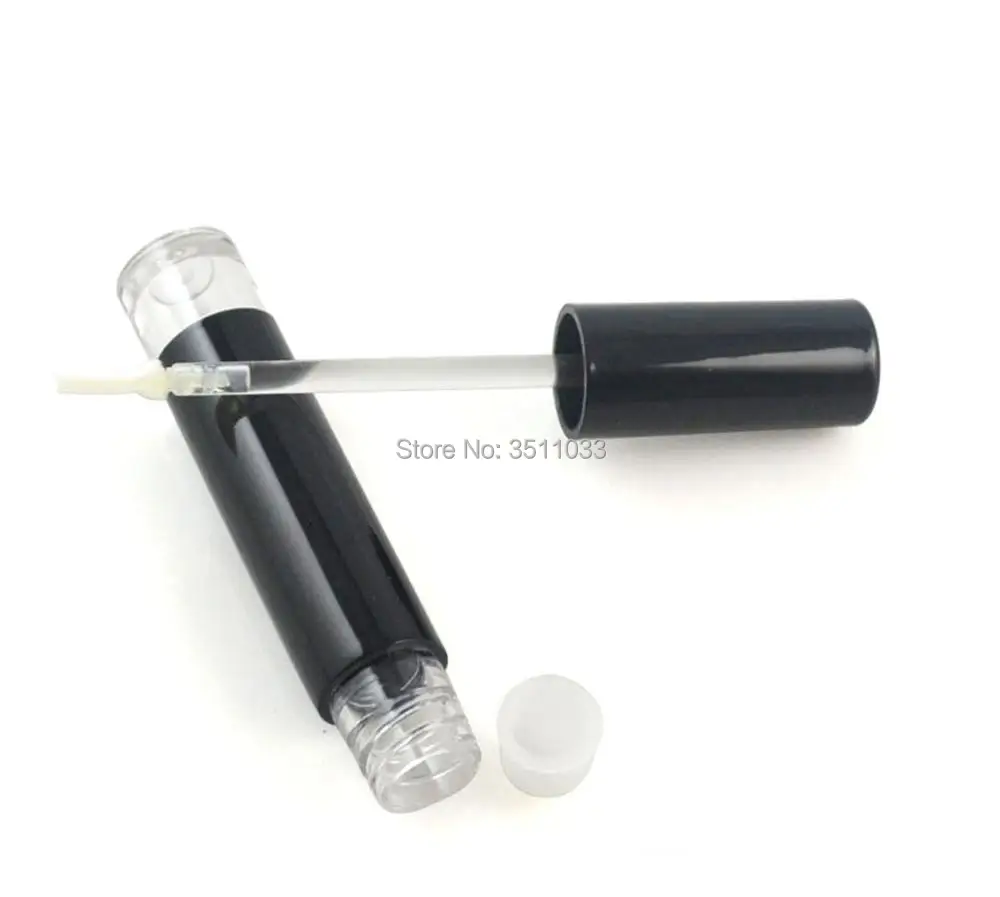 Матовый черный пустой блеск для губ 5 мл круглая черная прозрачная нижняя жидкая