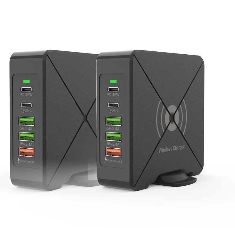 Многопортовое USB зарядное устройство для телефона 75 Вт QC3.0 Быстрый адаптер