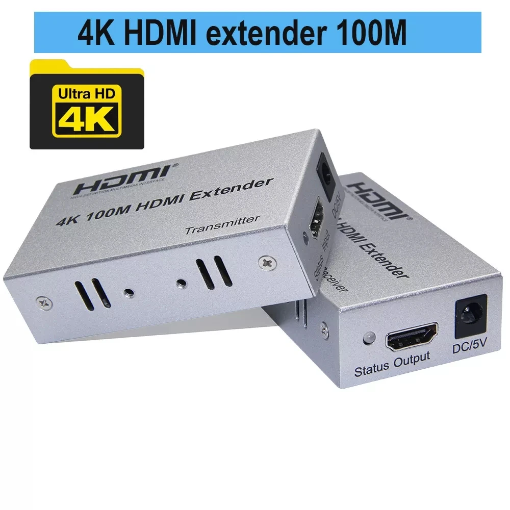 60m 4K HDMI extender by cat5e/6 cable Ethernet audio Kit over RJ45 ethernet Converter for PC DVD UHDTV |
