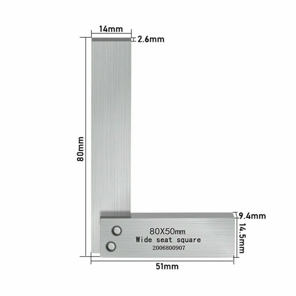 

Machinist SQuare 90 Degree Right Angle Engineer Set Precision Ground Steel Hardened Angle Ruler Wide Seat Square L-Shaped Ruler