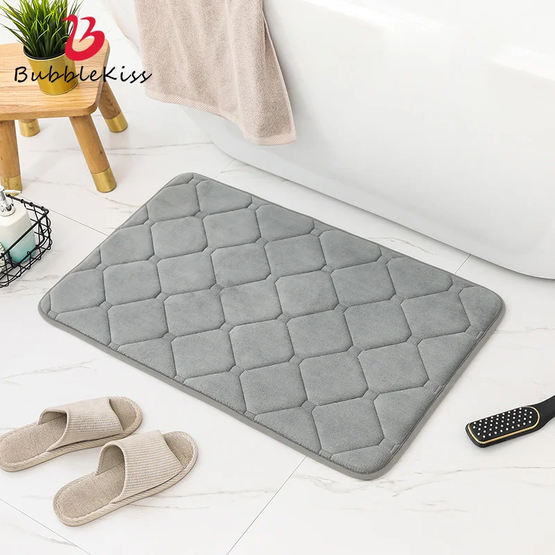 

Bubble Kiss Bathroom Door Mat Solid Color Simplicity Anti-slip Foot Pad Thicken Absorbent Bedroom Living Room Carpet Comfort Rug