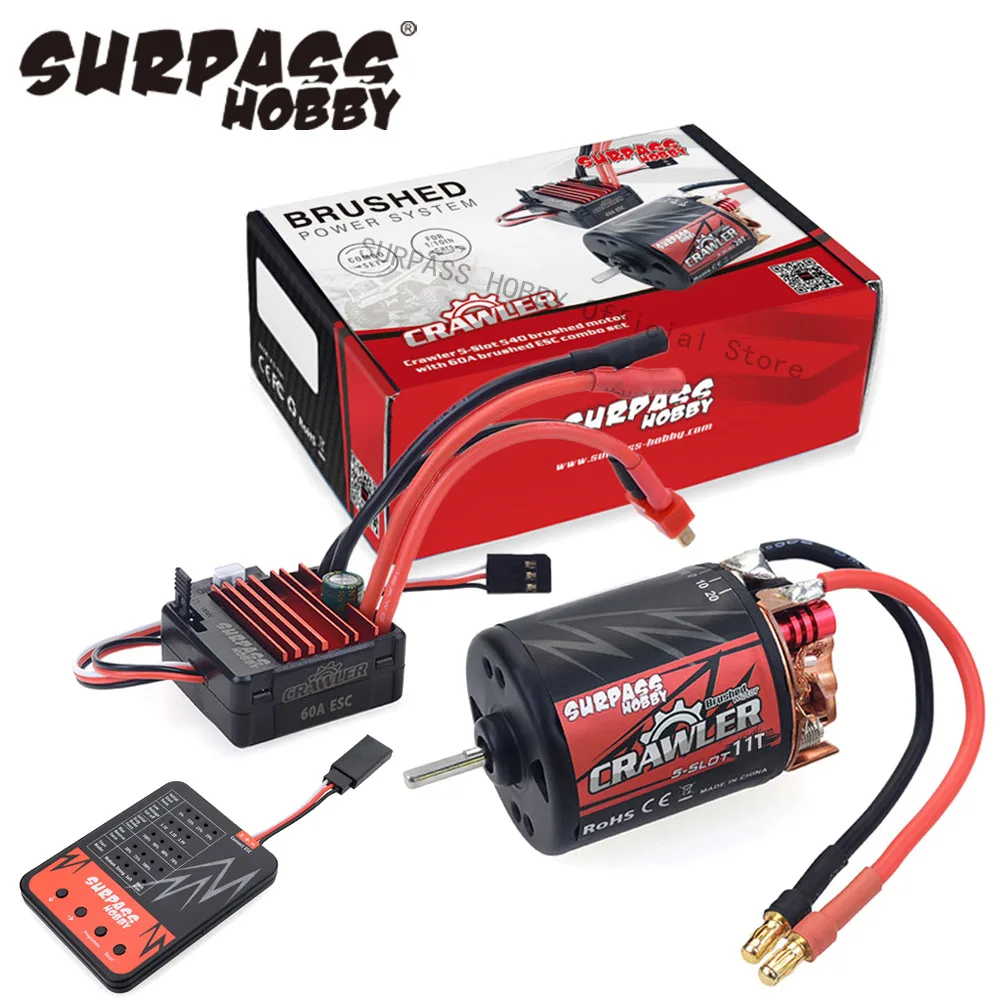 Motor cepillado con 5 ranuras, 540, 11T, 13T, 16T, 20T, con 60A ESC, para coche teledirigido Redcat Volcano EPX, Blackout XTE, Traxxas, TRX-4, 1/10-0