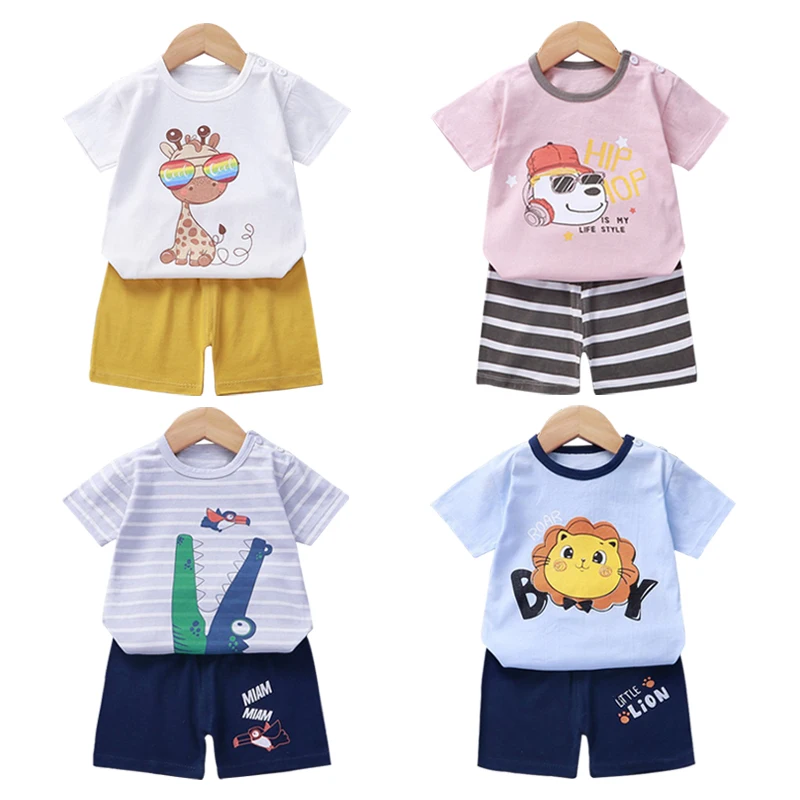 

Children's short-sleeved suit Summer cotton T-shirt for boys and girls kids clothes Baby girl clothing outfits 2021 cheap stuff