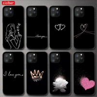 heart love crown case for iphone 11 12 pro max mini cover for iphone 7 8 6 6s plus 5s se 2020 x xr xs max soft tpu phone fundas