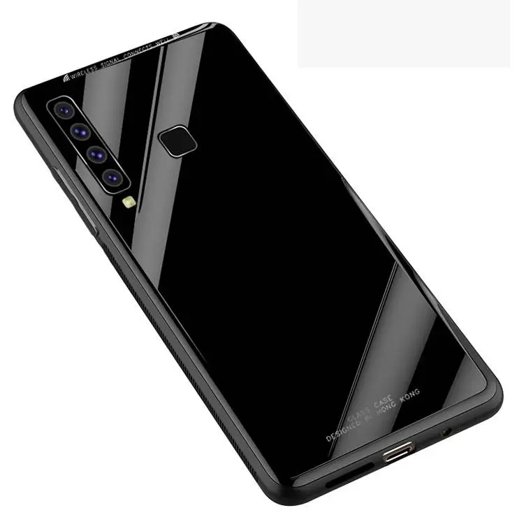 4 Карамельный цвет Стекло задняя крышка чехол для samsung Galaxy A50 A60 A70 A40 A30 A10 S10E S10 S9 S8 плюс A7 A750 красный черный, белый, розовый цвет