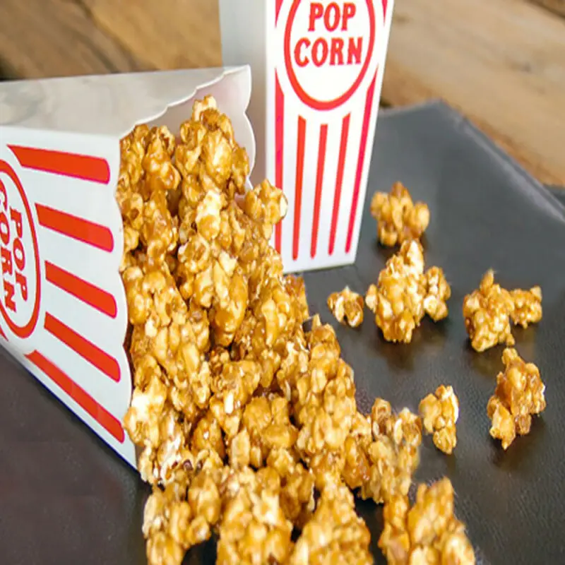 

Plastic red and white striped classic popcorn container 4 inches x 8 inches 8PCS