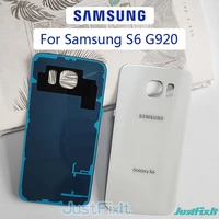 for samsung galaxy s6 g920 g920f back battery cover door rear glass housing case replace battery cover