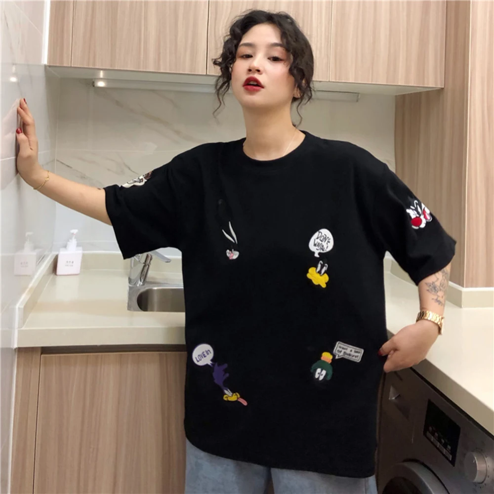 Новинка 2020 женская летняя футболка с коротким рукавом и круглым вырезом Женское