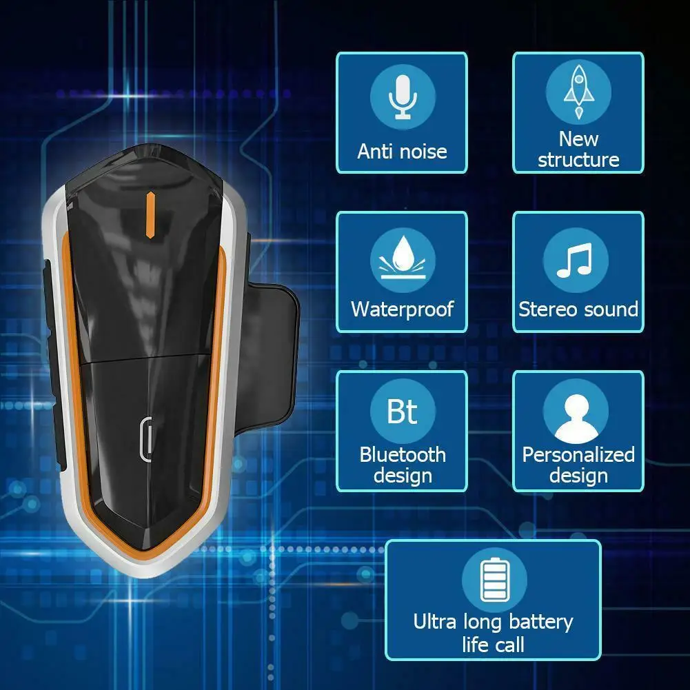MeterMall QTBE6 Bluetooth переговорное устройство для мотоциклетного шлема гарнитура Interphone