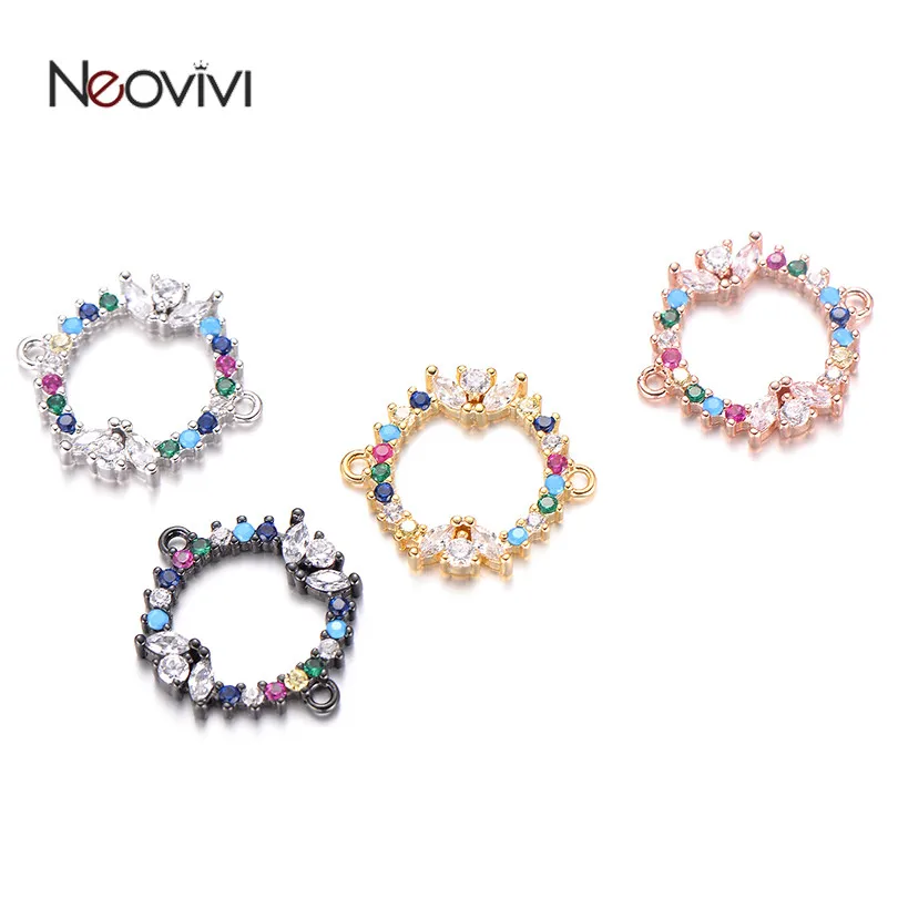 Neovivi многоцветное CZ Кольцо Шарм подходит для элегантных браслетов DIY ожерелья
